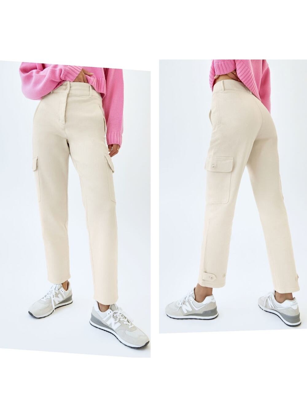 Aritzia Wilfred Free Modern Cargo Pants Off White Button Fly Women’s Size 2